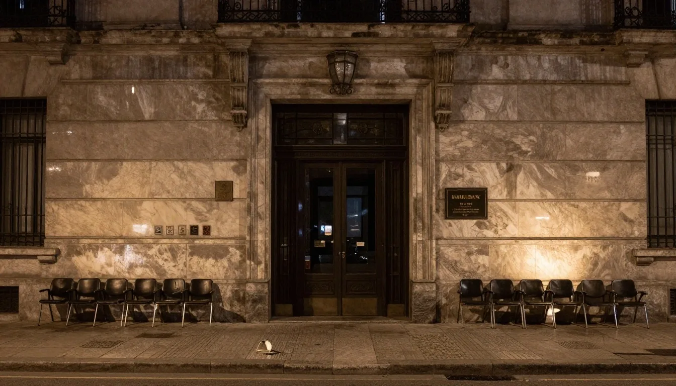 Abrigo de pasajero en andén de estación de noche