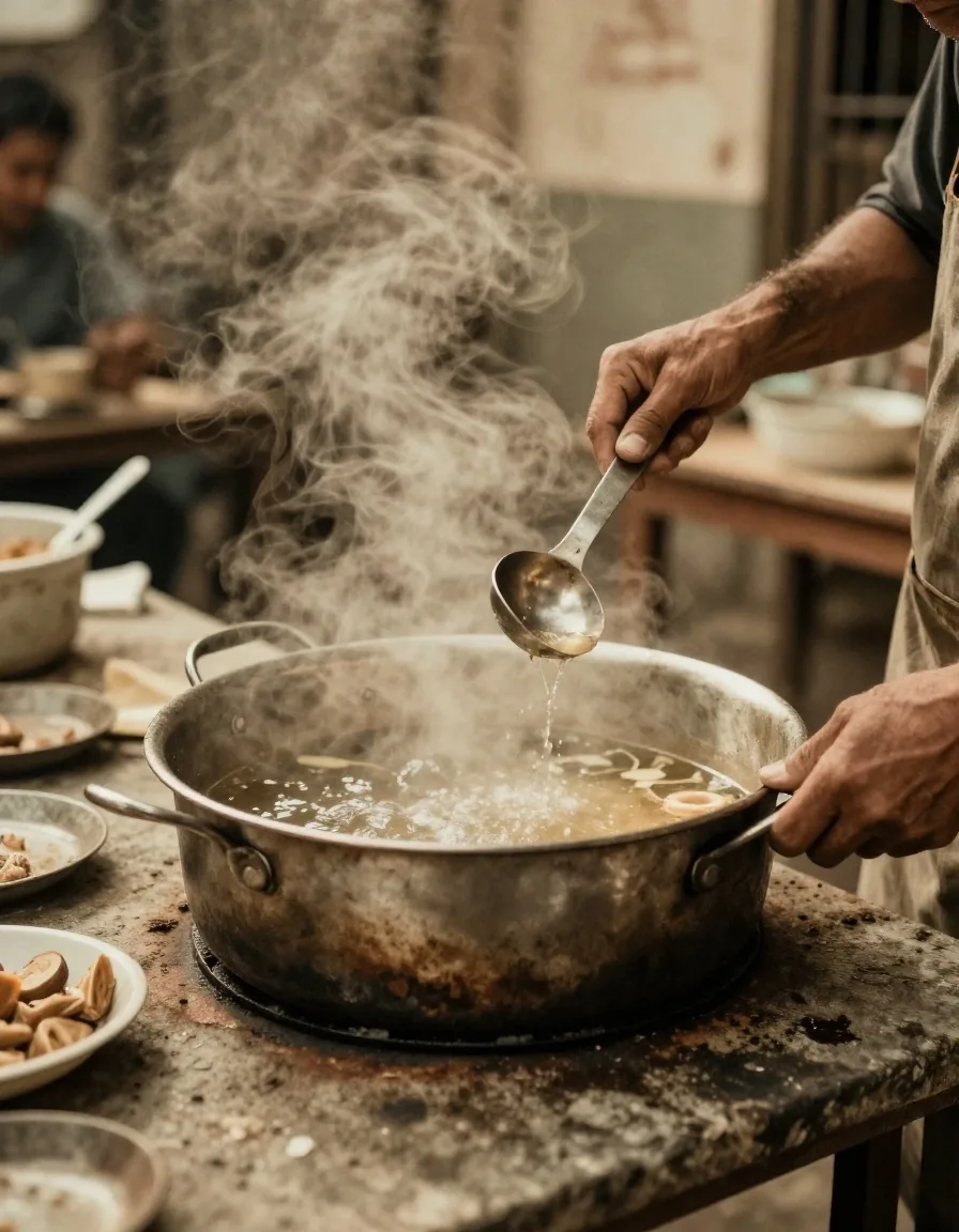 Olla comunitaria en un comedor barrial de Buenos Aires