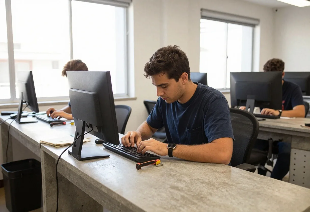 Taller de formación profesional con aprendices jóvenes
